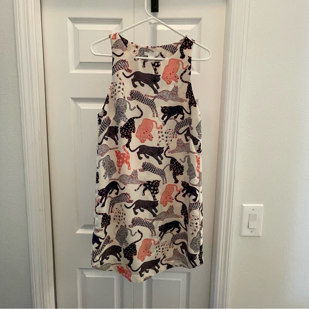 H&M Multicolor Cat Print Dress Size 6